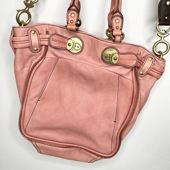 Juicy Couture Pink Large Crossbody Bucket Bag Purse - Picture 4 of 14